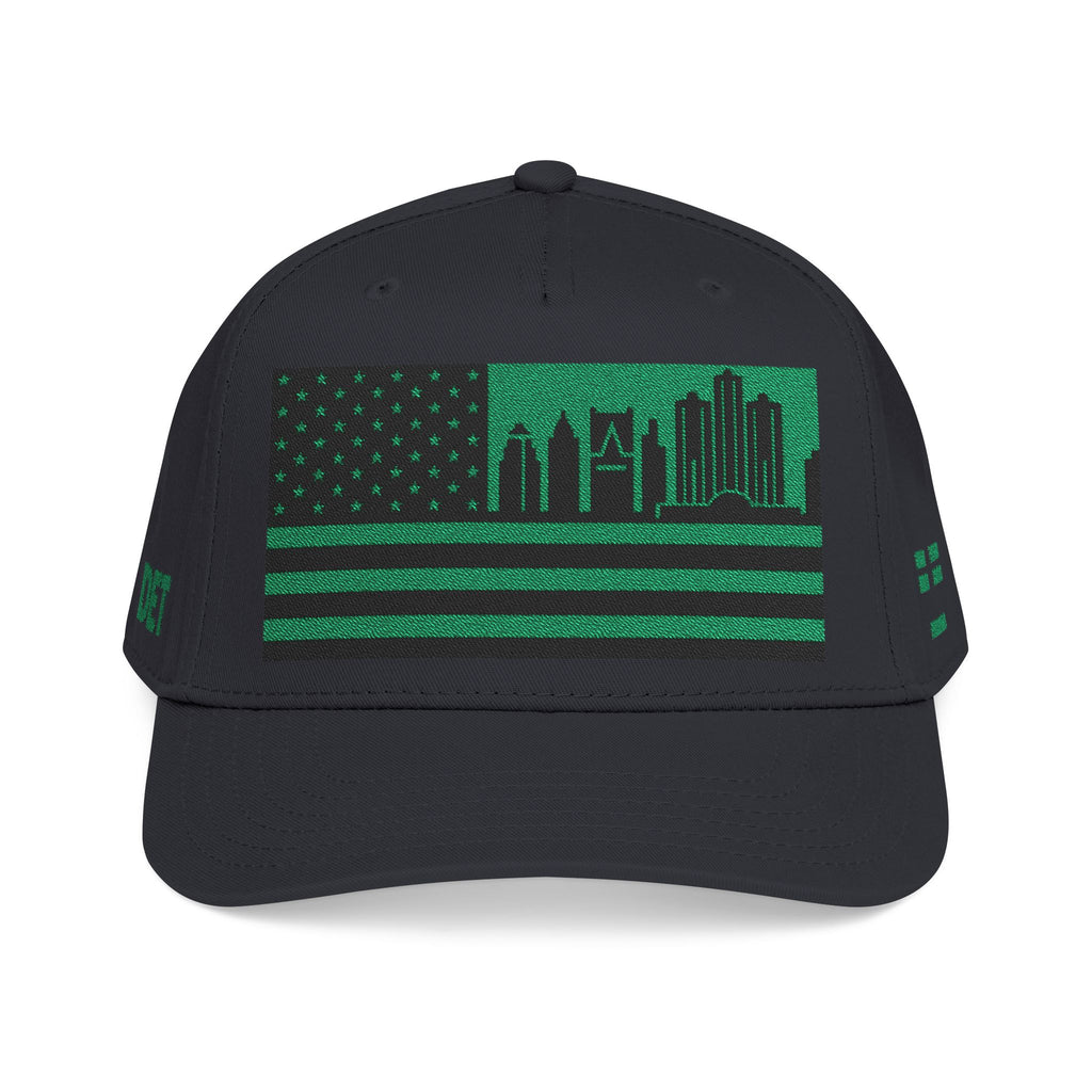 Detroit City Skyline Cap - Green/Black Flag