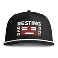 Resting Dad Face Red Icon Hat - Black/White Premium Snapback Cap