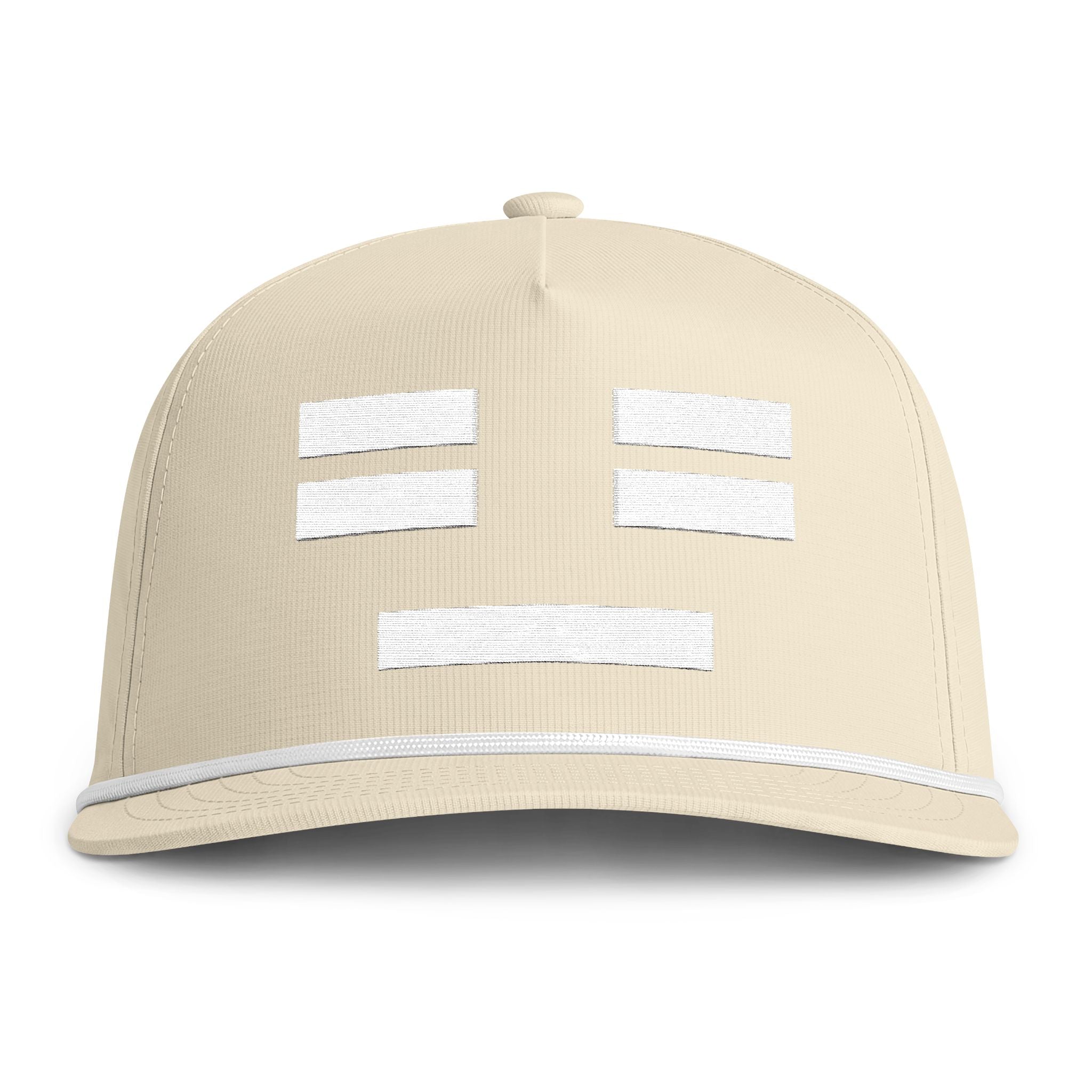 Face Icon Hat - Ivory/White Premium Snapback Cap