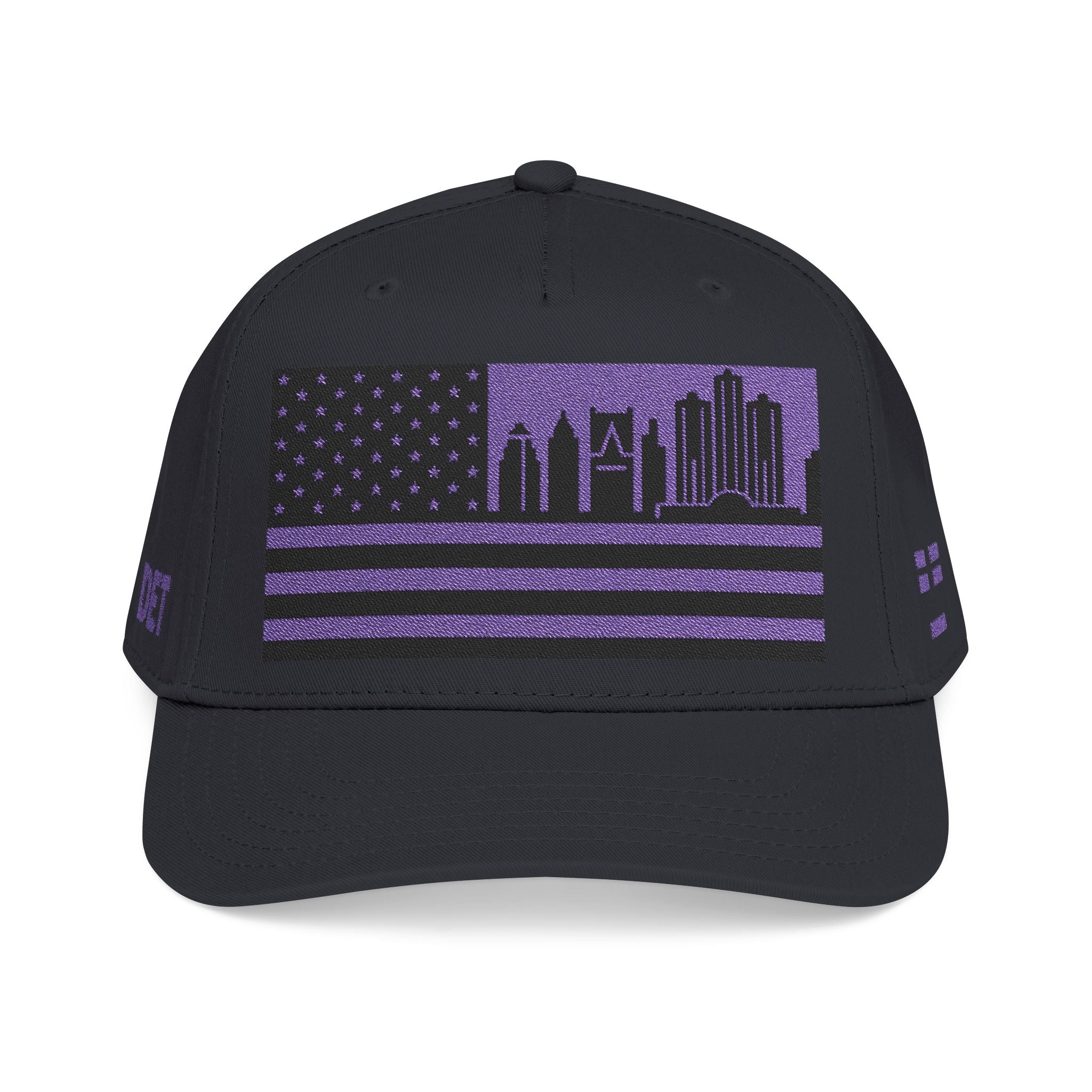 Detroit City Skyline Cap - Purple/Black Flag