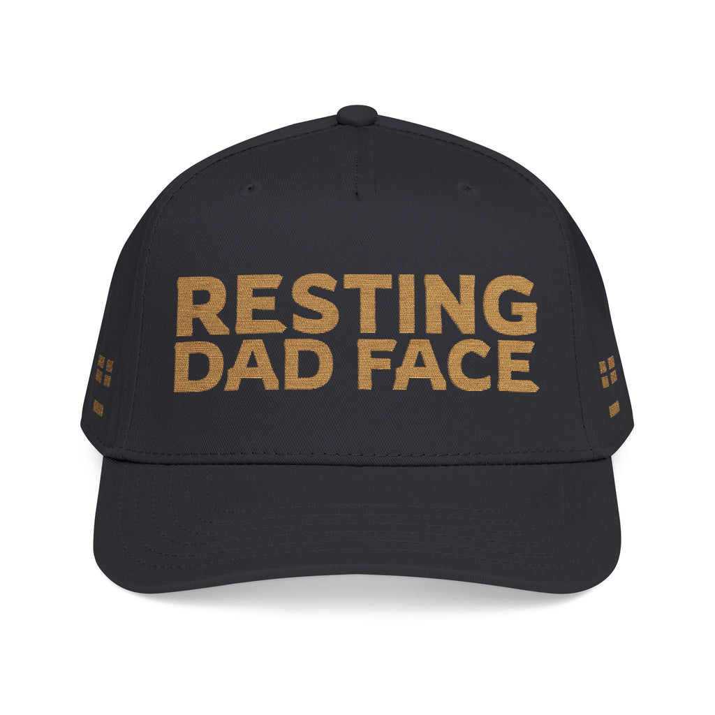 Resting Dad Face Cap - Gold Embroidery