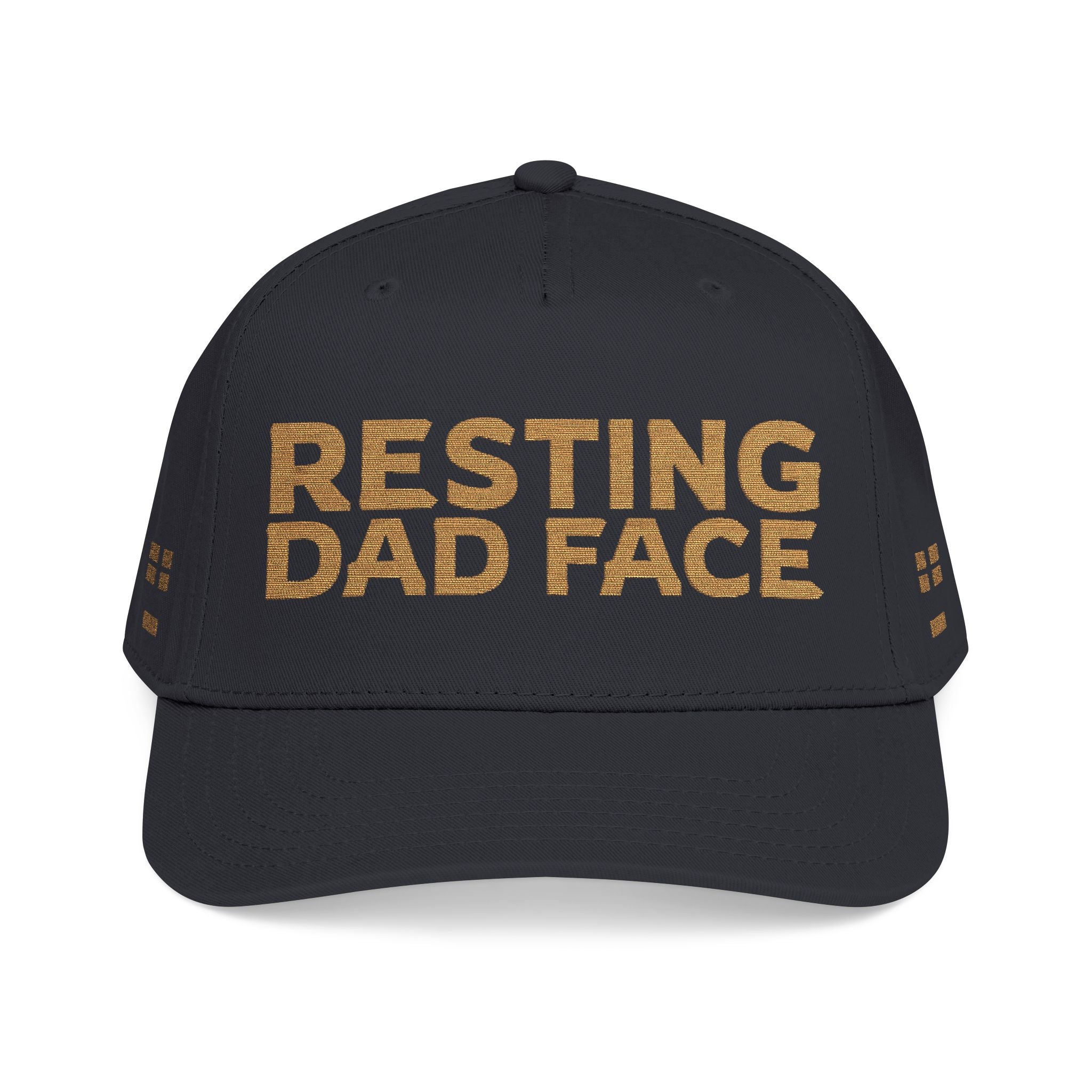 Resting Dad Face Cap - Gold Embroidery