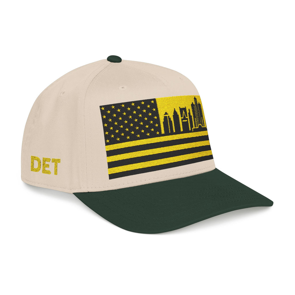 Detroit City Skyline Cap - Yellow/Black Flag
