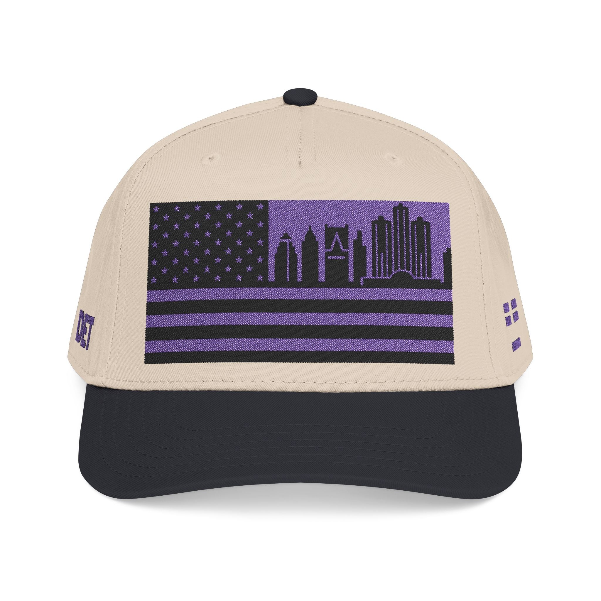 Detroit City Skyline Cap - Purple/Black Flag