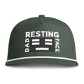 Resting Dad Face Black Icon Hat - Green/White Premium Snapback Cap