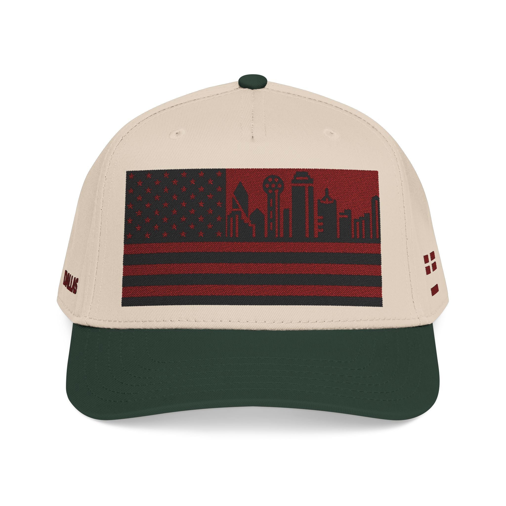 Dallas City Skyline Cap - Maroon/Black Flag