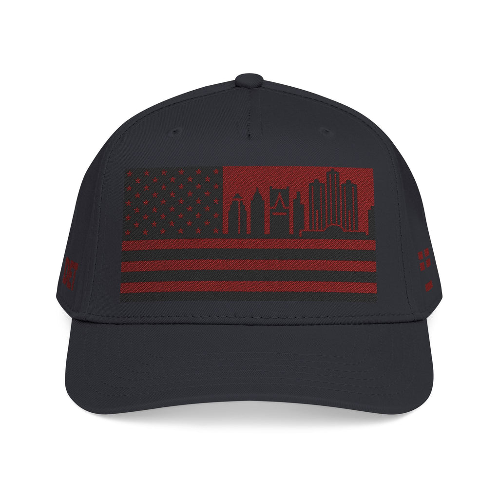 Detroit City Skyline Cap - Maroon/Black Flag