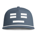 Face Icon Hat - Blue Indigo/White Premium Snapback Cap