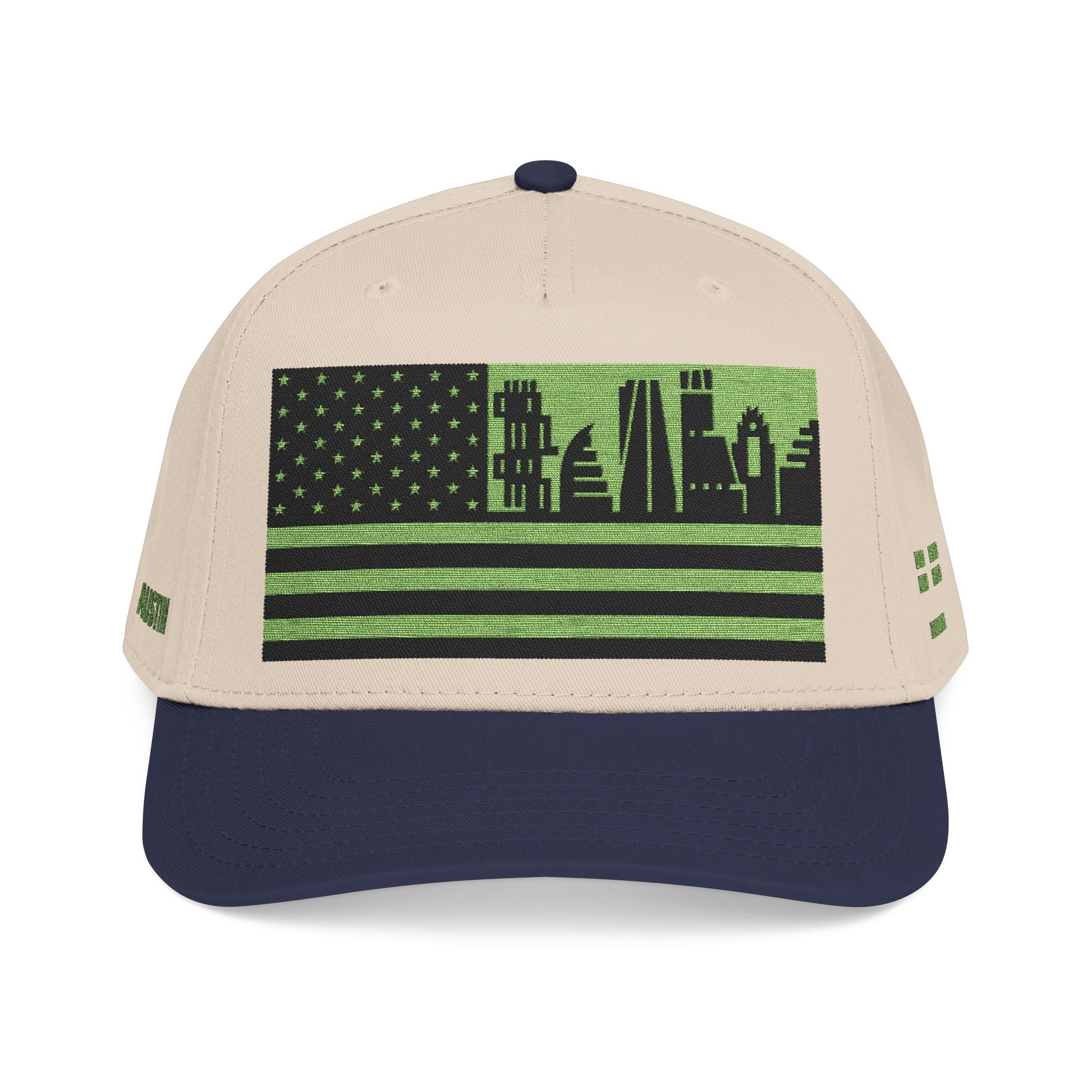 Austin City Skyline Cap - Light Green/Black Flag
