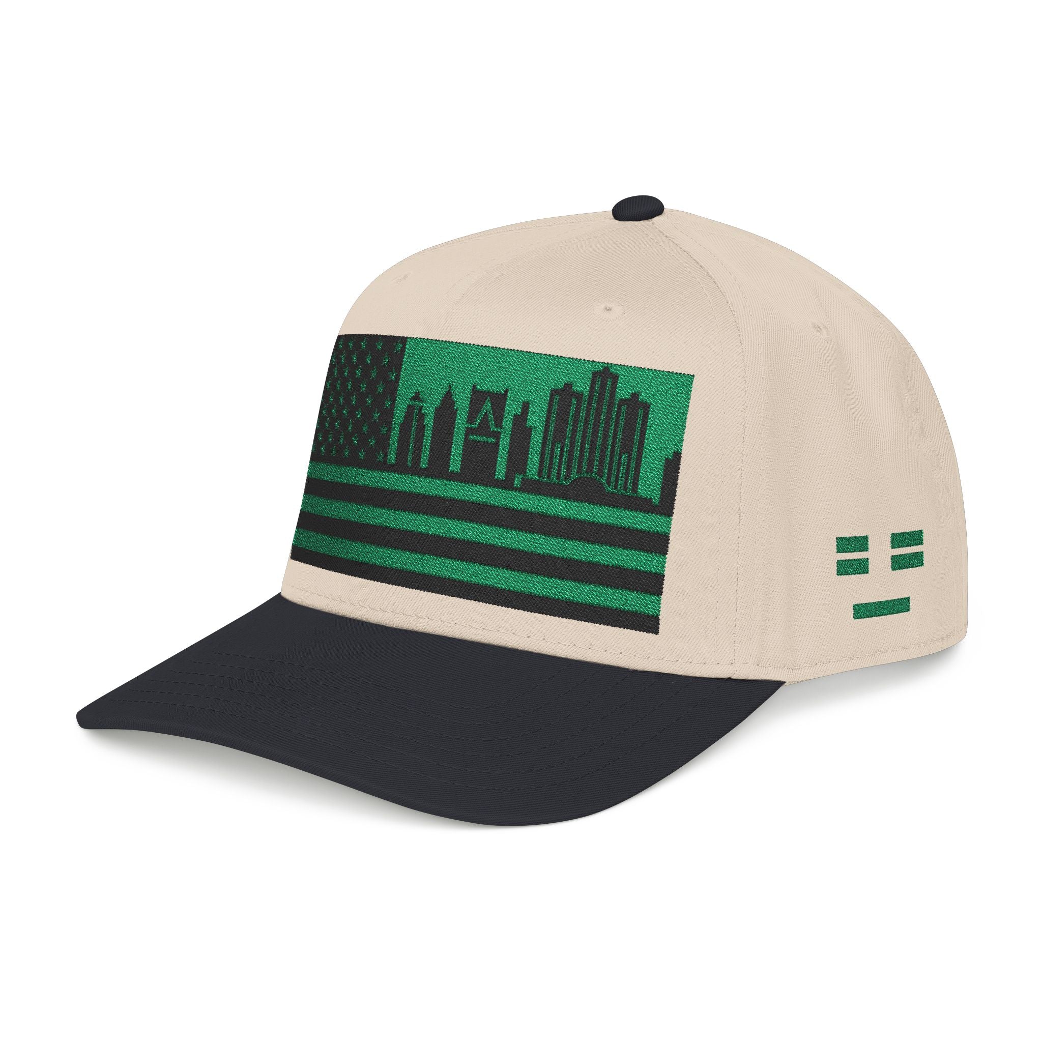 Detroit City Skyline Cap - Green/Black Flag