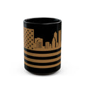Jacksonville Skyline Flag Mug — Black & Gold Cityscape Coffee Cup