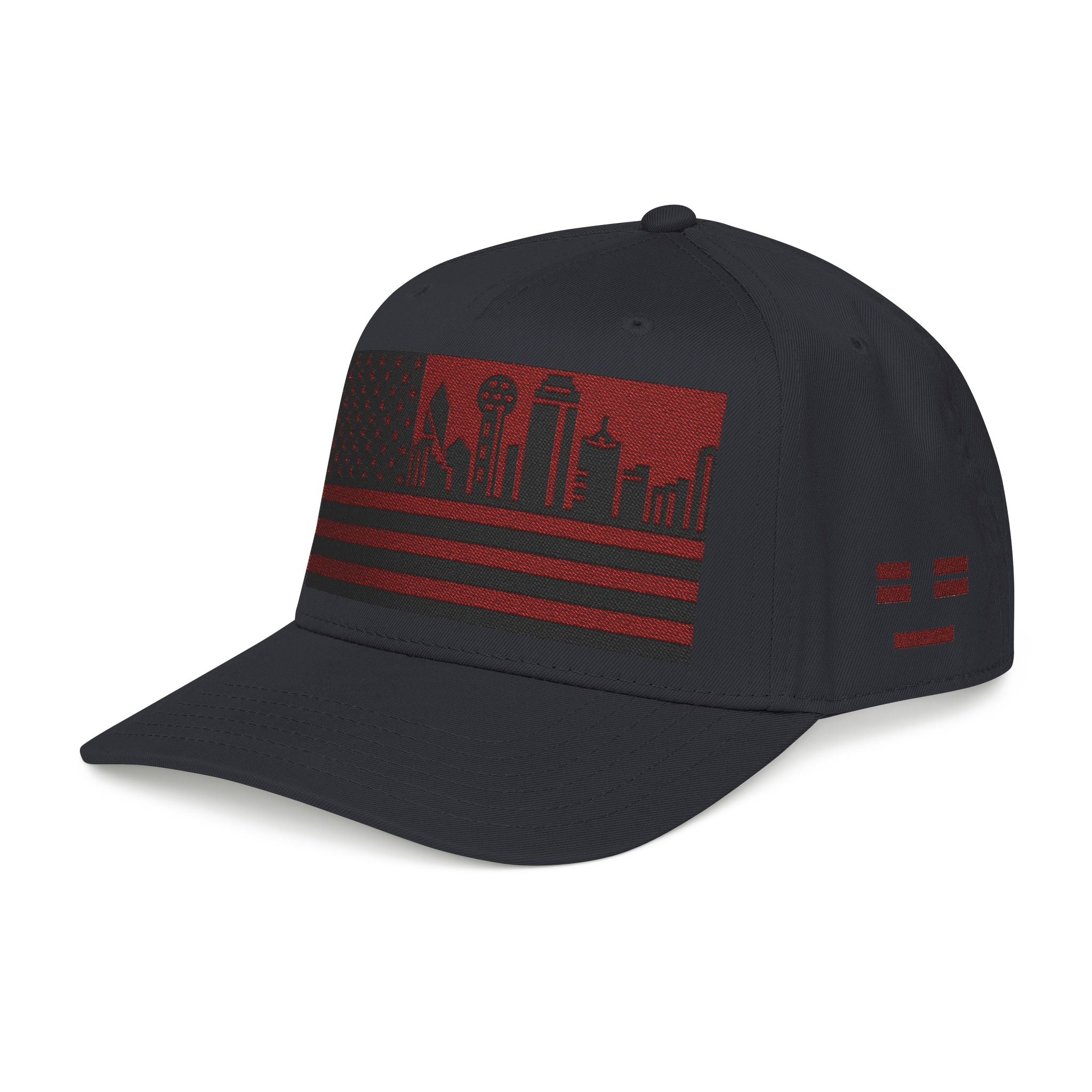 Dallas City Skyline Cap - Maroon/Black Flag