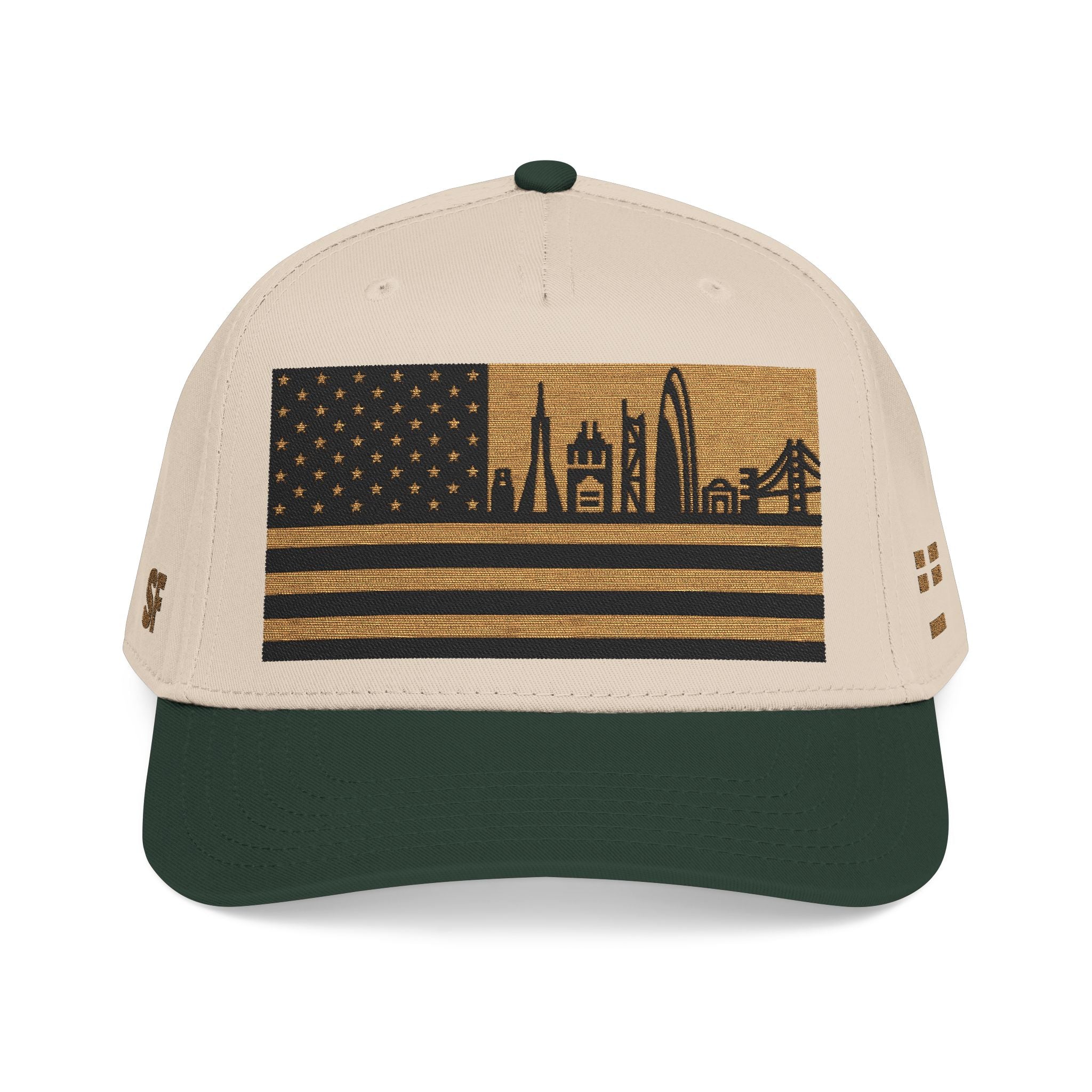 San Francisco City Skyline Cap - Gold/Black Flag