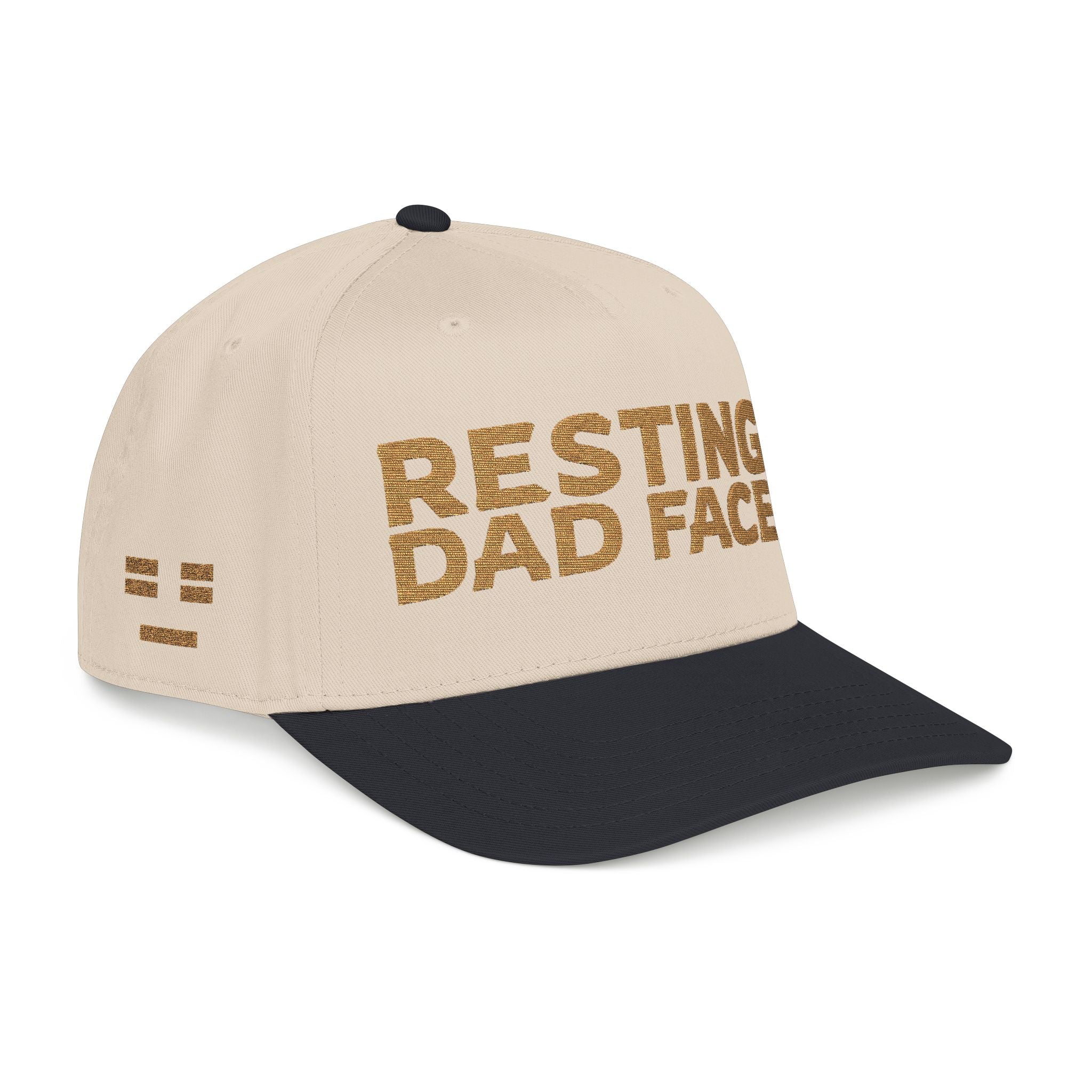 Resting Dad Face Cap - Gold Embroidery