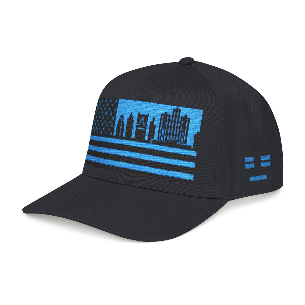 Detroit City Skyline Cap - Light Blue/Black Flag