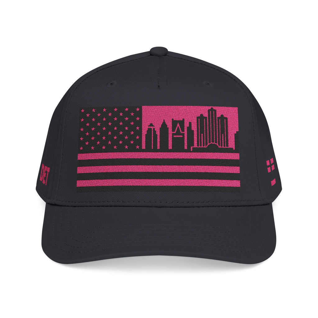 Detroit City Skyline Cap - Pink/Black Flag