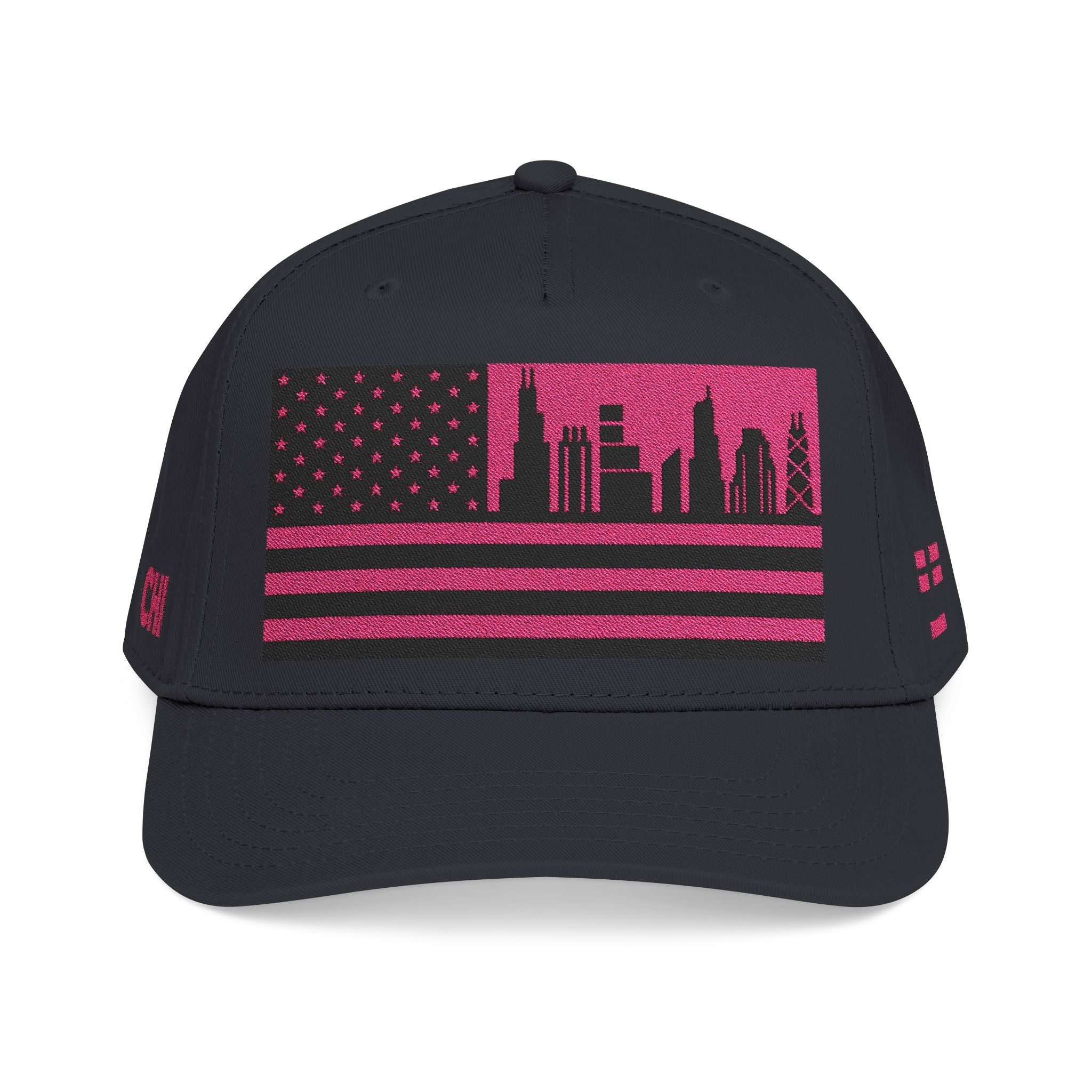 Chicago City Skyline Cap - Pink/Black Flag