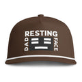 Resting Dad Face Black Icon Hat - Espresso/White Premium Snapback Cap