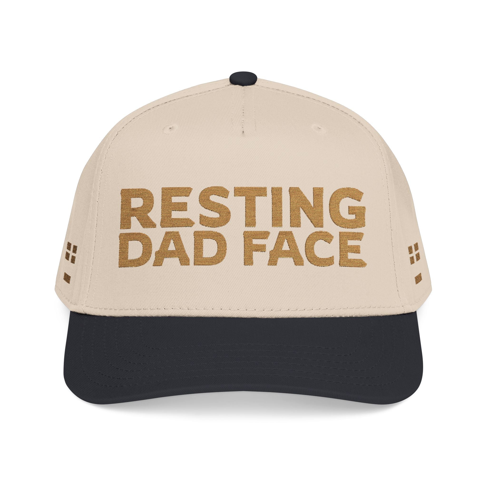 Resting Dad Face Cap - Gold Embroidery