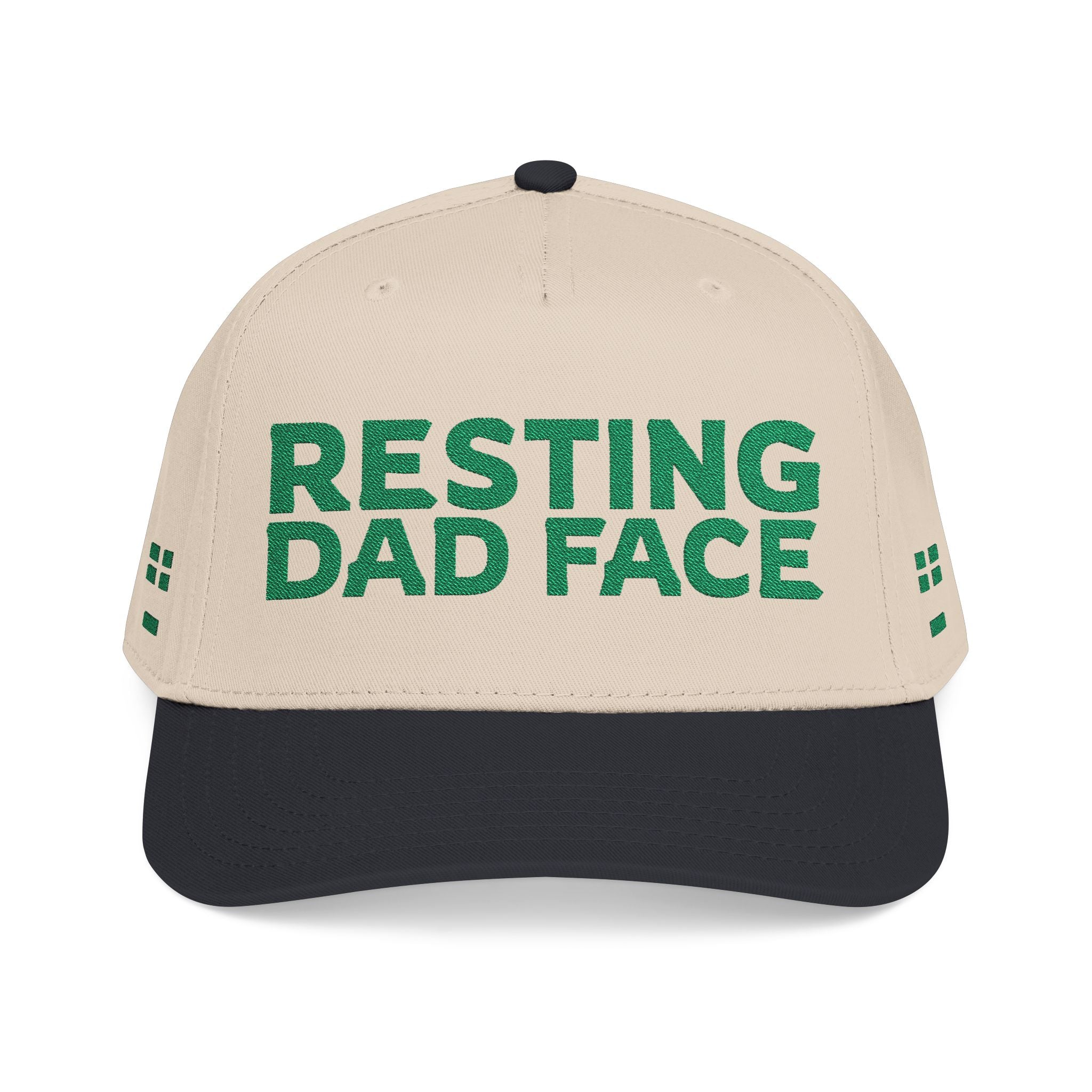 Resting Dad Face Cap - Green Embroidery