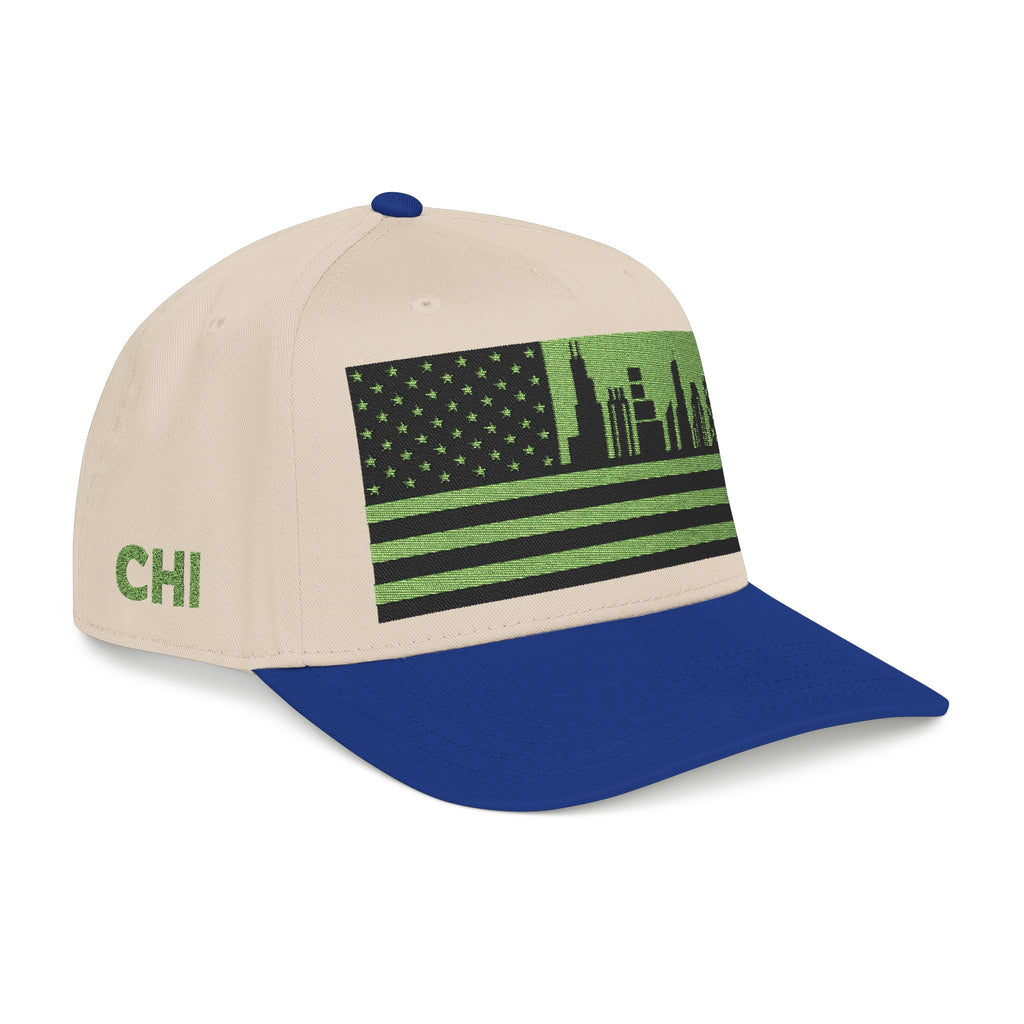 Chicago City Skyline Cap - Light Green/Black Flag