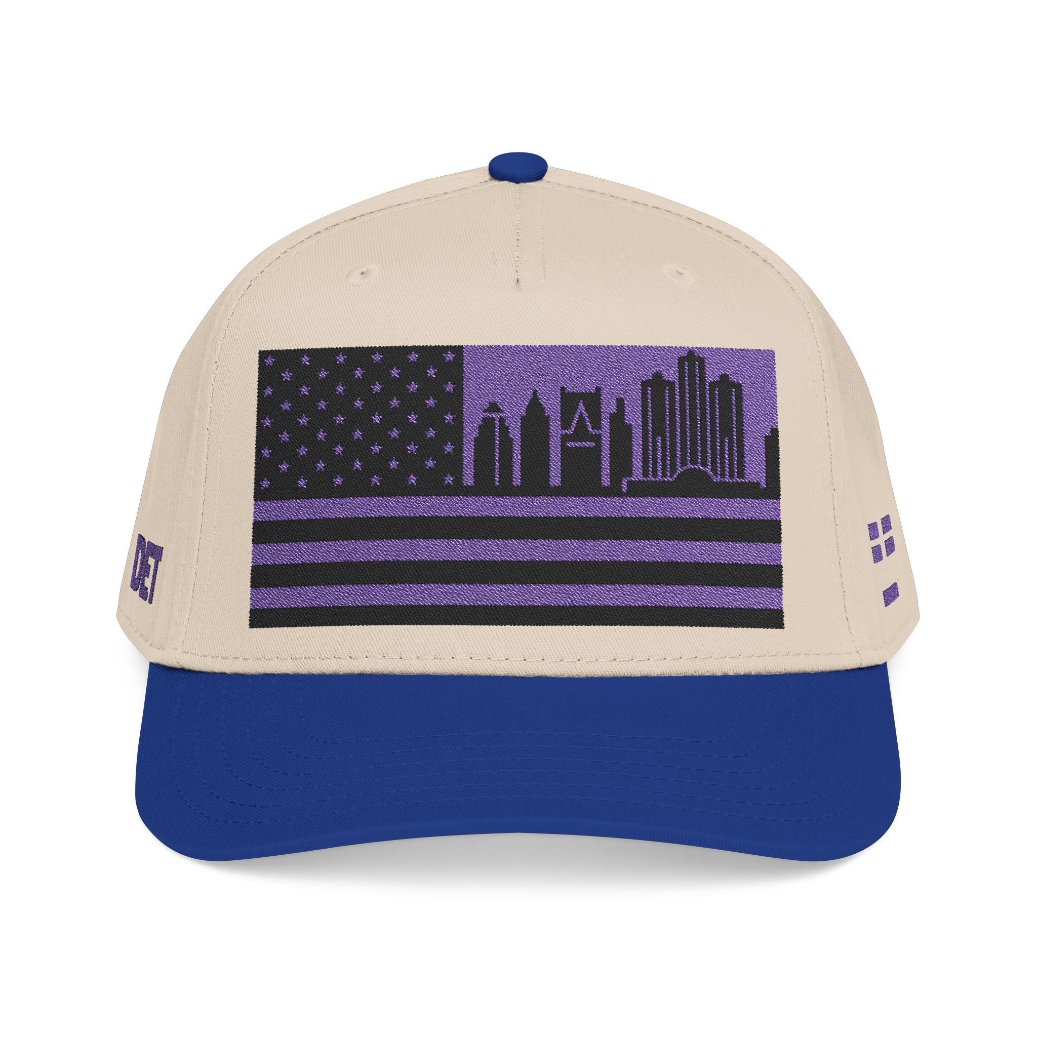Detroit City Skyline Cap - Purple/Black Flag