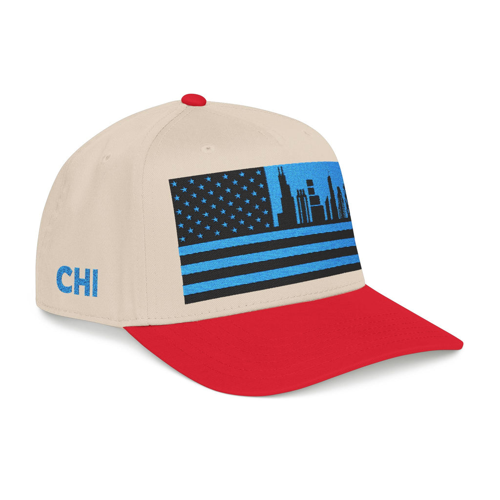 Chicago City Skyline Cap - Light Blue/Black Flag