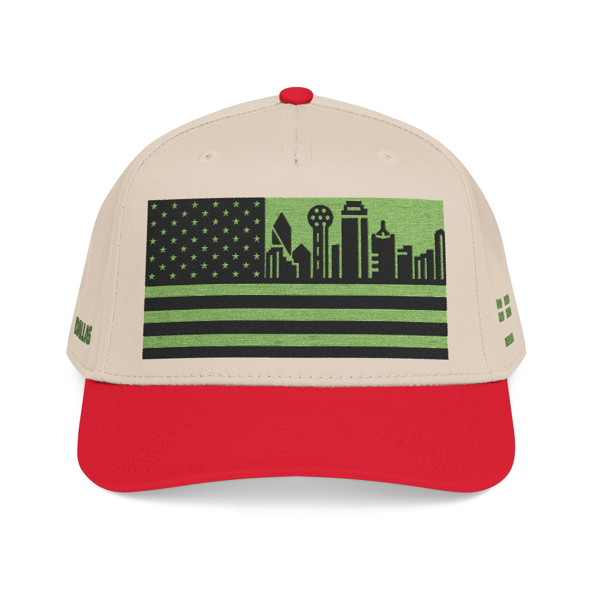 Dallas City Skyline Cap - Light Green/Black Flag