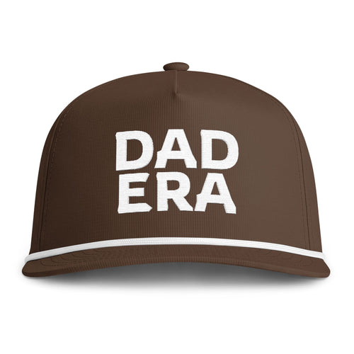 Image of an espresso hat with white embroidery reading "Dad Era"