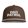 Image of an espresso colored hat with white embroidery reading "Dad Patrol"