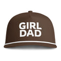 Image of an espresso hat with white embroidery reading "Girl Dad"