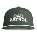 Image of a green hat with white embroidery reading "Dad Patrol"