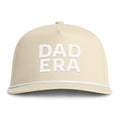 Image of an ivory hat with white embroidery reading "Dad Era"